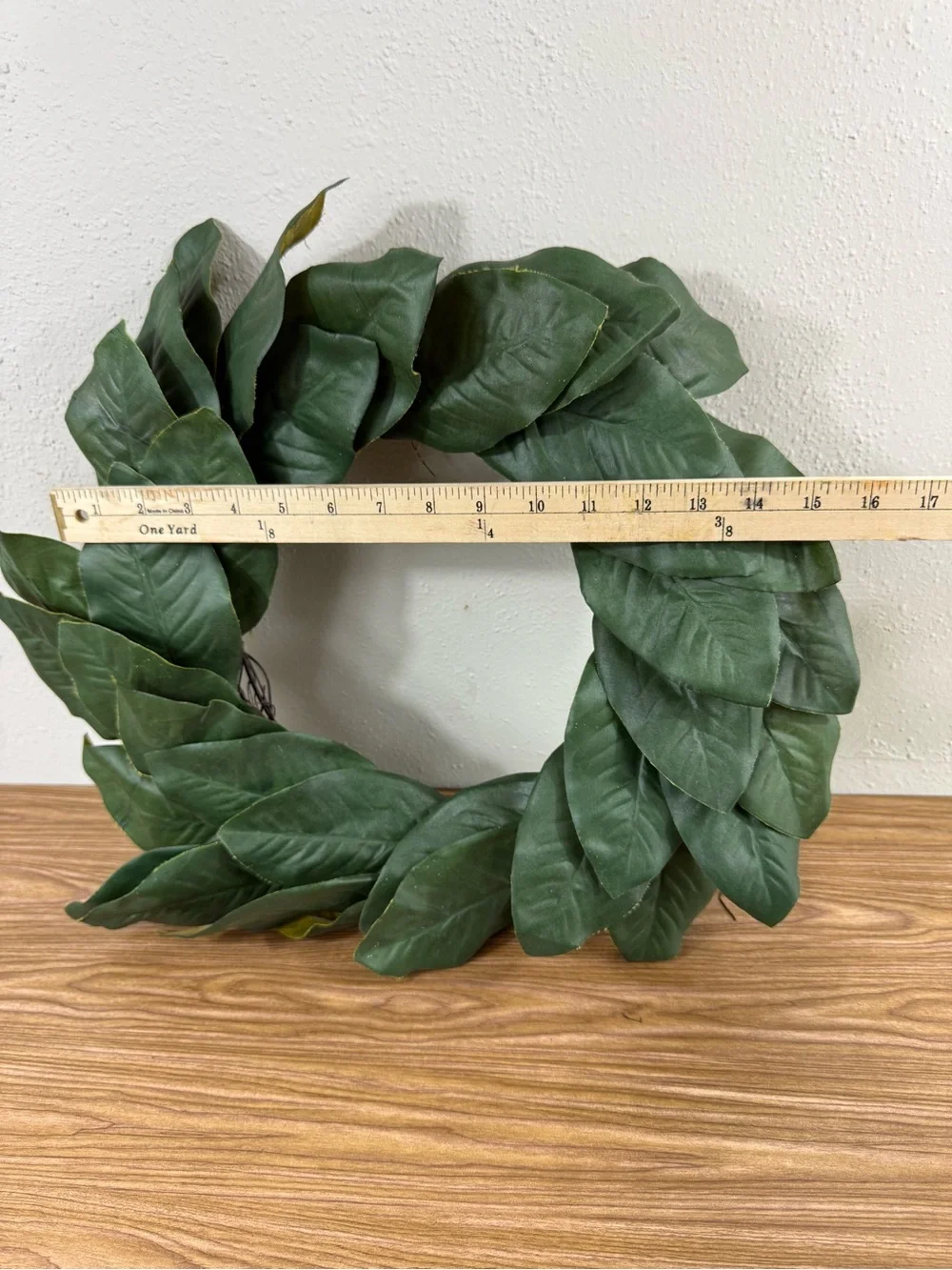 Faux Green Magnolia Leaf Wreath - Home Holiday Decor